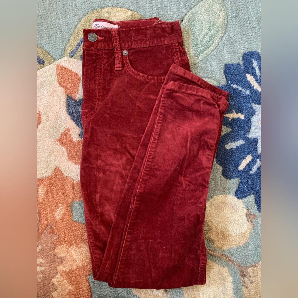 Madewell orange skinny jeans